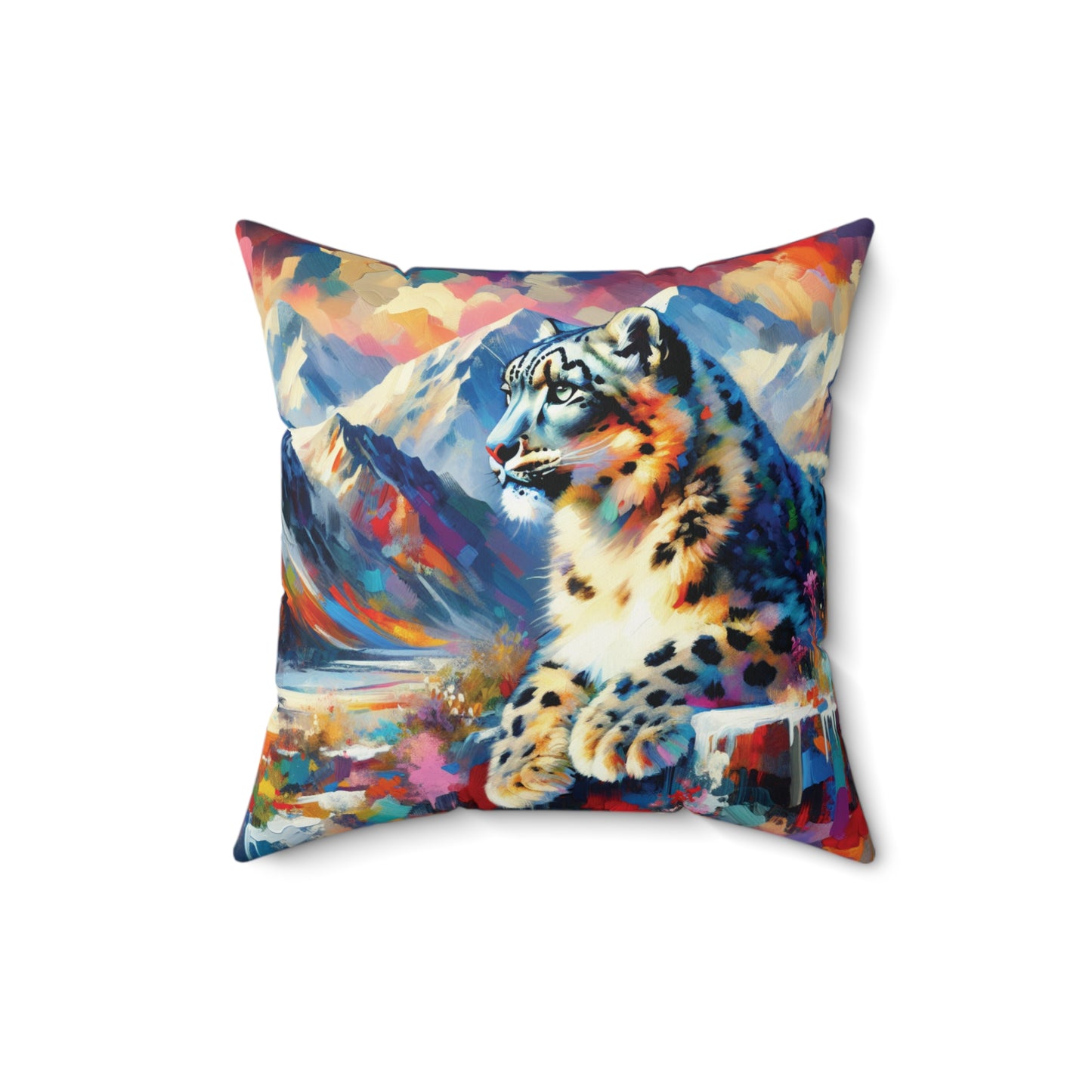 Himalayan Snow Leopard - Square Pillow