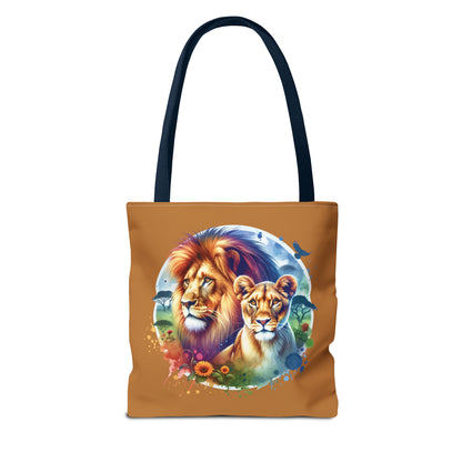 Lion and Lioness Watercolor - Tote Bag