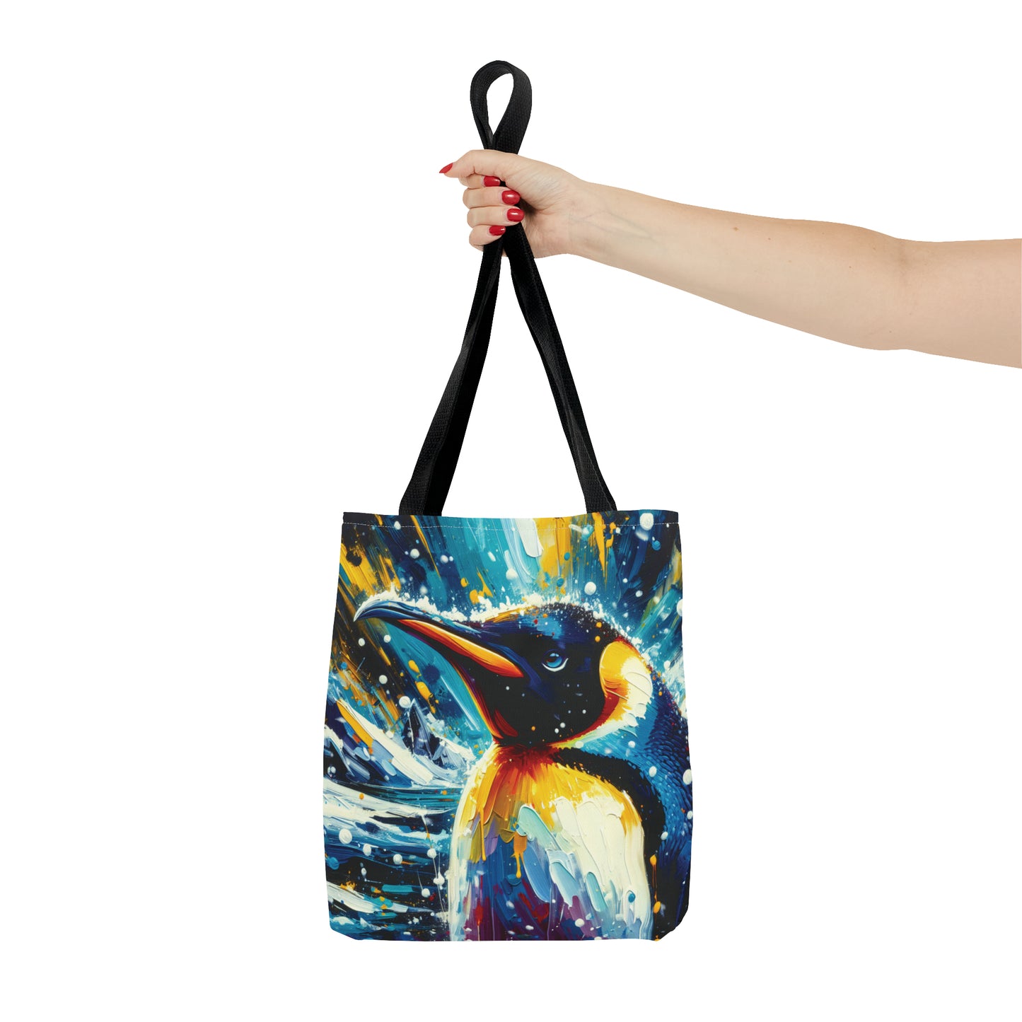 Emperor Penguin in Snowfall - Tote Bag