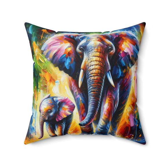 Celebrate Elephants! Square Pillow
