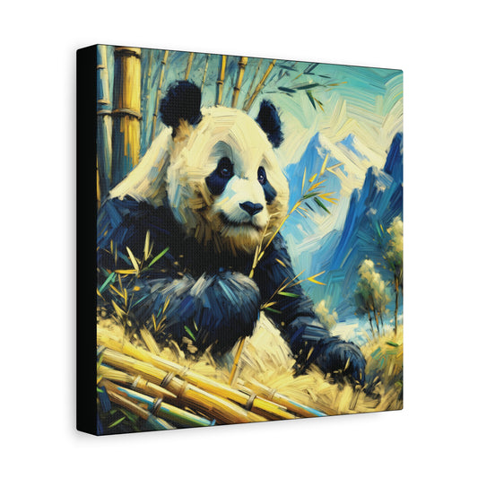 Canvas Art: Giant Panda in Bamboo Forest, Contemporary Impressionist Style