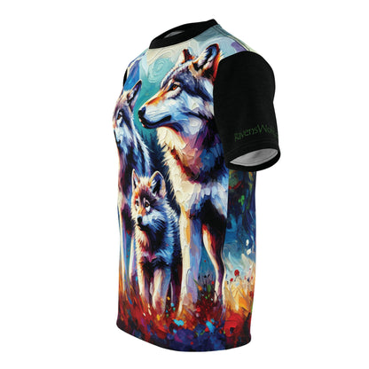 Gray Wolf Family Unisex Cut & Sew All Over Print Tee