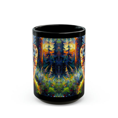 Barred Owl - Black Mugs (11oz, 15oz)