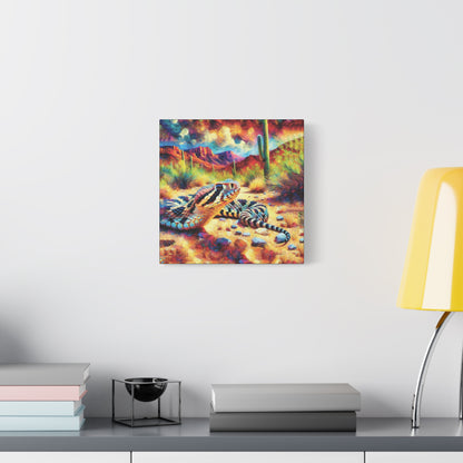 Desert Rattlesnake Expressionist Canvas Art Print