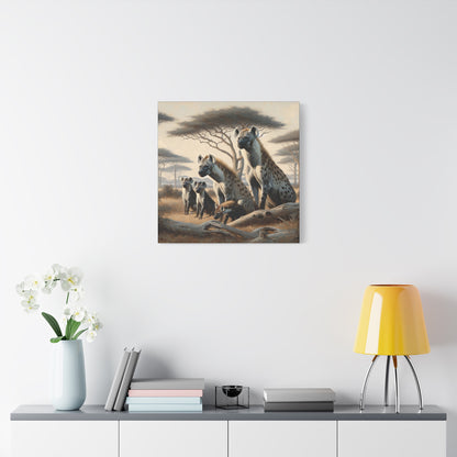 Hyena Family Canvas Art Print