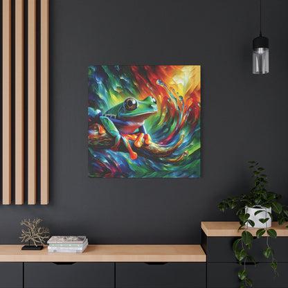 Treefrog Swirl Expressionist Canvas Art Print
