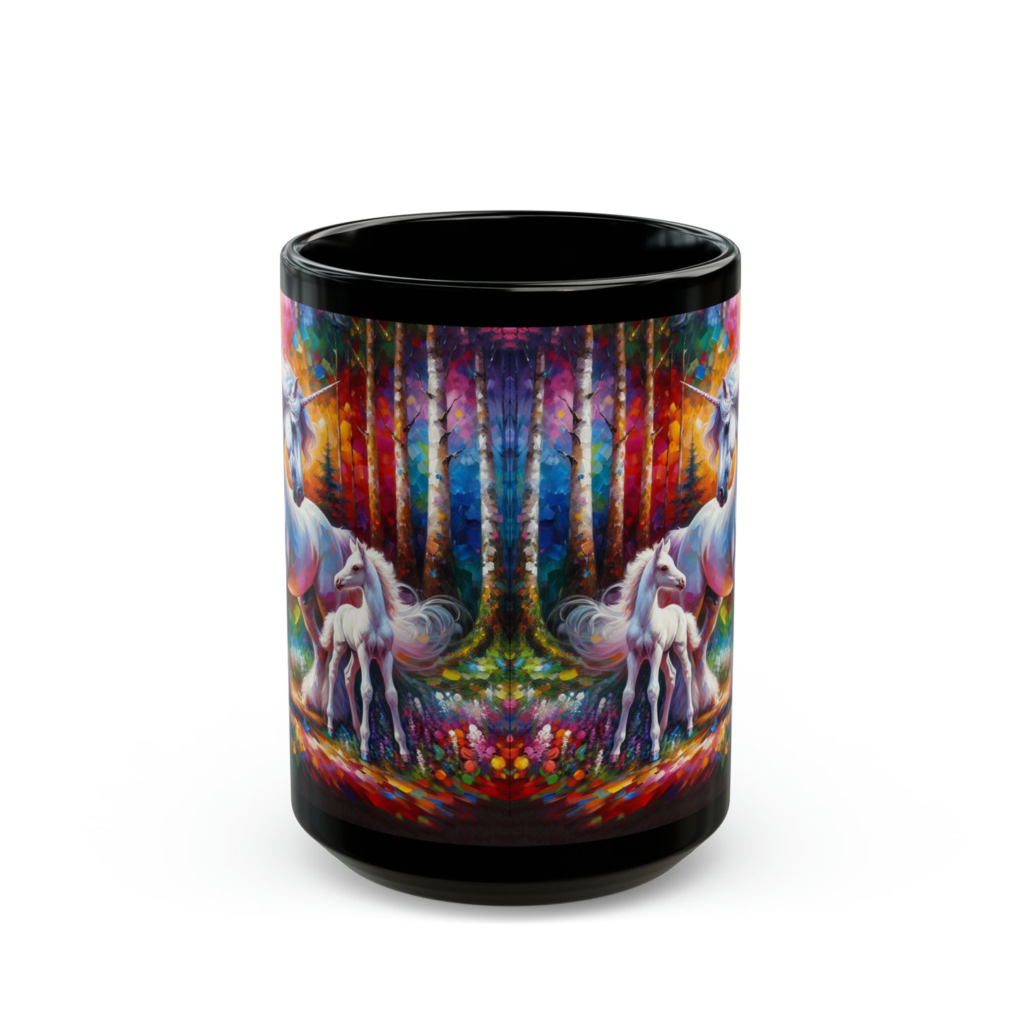 Unicorn Dad Meets His Daughter - Black Mugs (11oz, 15oz)