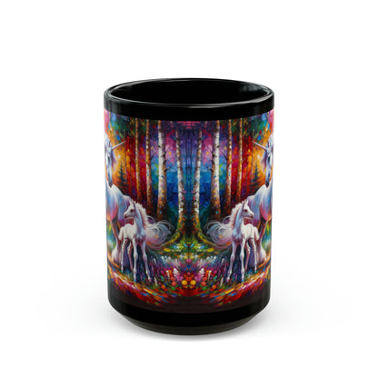 Unicorn Dad Meets His Daughter - Black Mugs (11oz, 15oz)