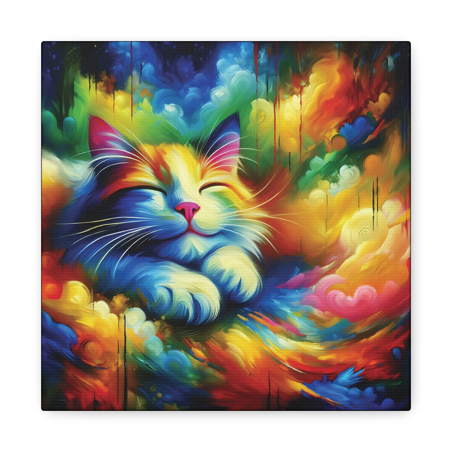 Canvas Wall Art - Blissful Calico - Modern Expressionist Art Style