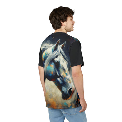 Dapple Grey Mare Vibrant Art Tee | Colorful Unisex Cut & Sew T-Shirt, Wildlife Apparel, Unique Graphic Tee, Birthday Gift