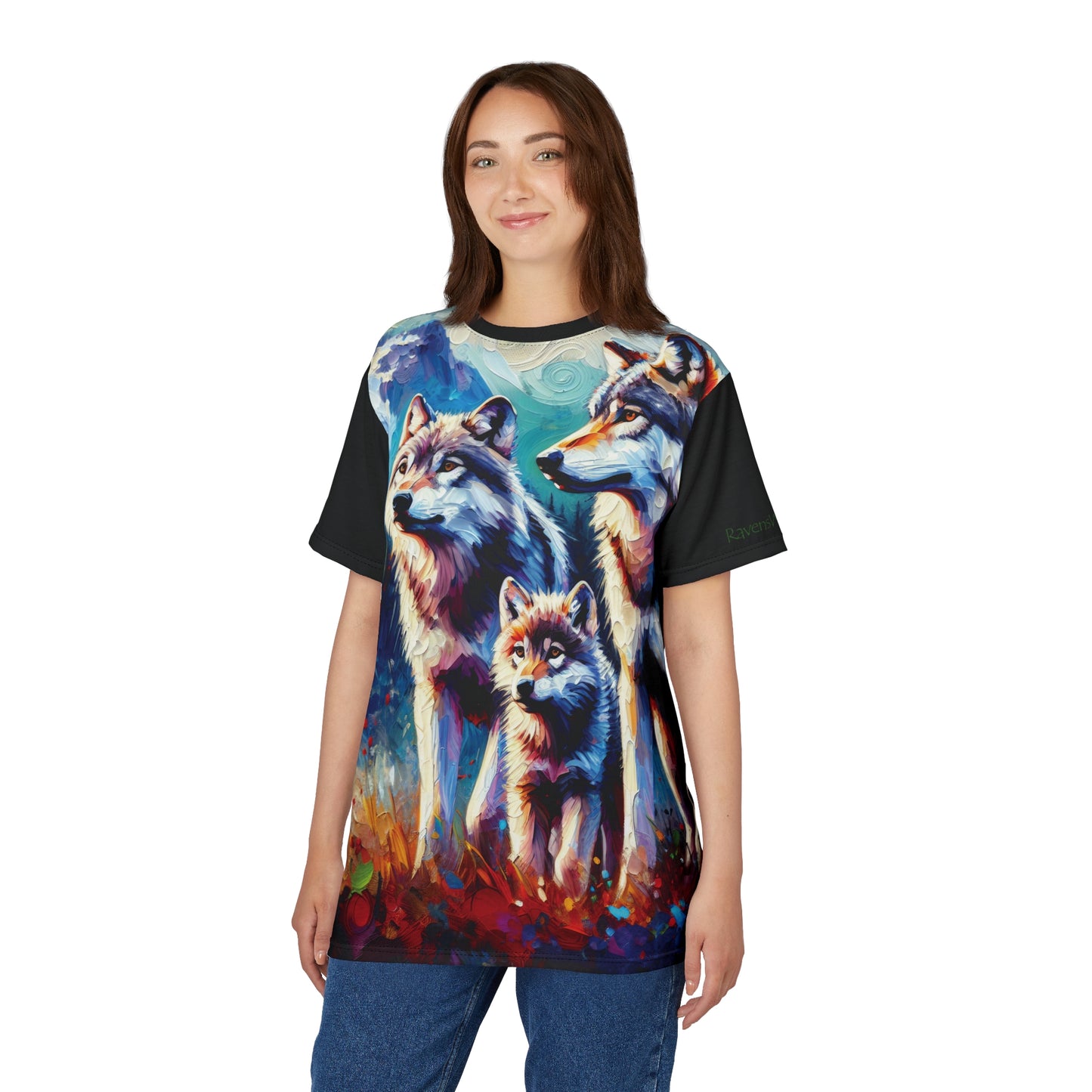 Gray Wolf Family Unisex Cut & Sew All Over Print Tee