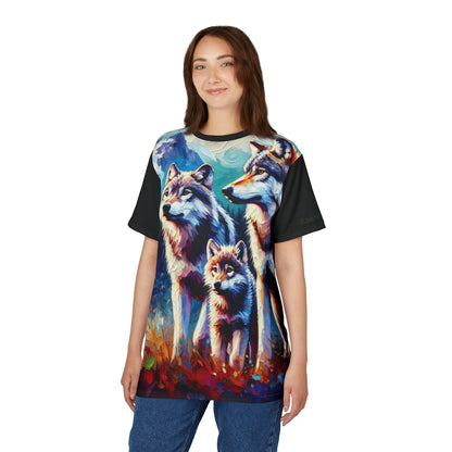 Gray Wolf Family Unisex Cut & Sew All Over Print Tee