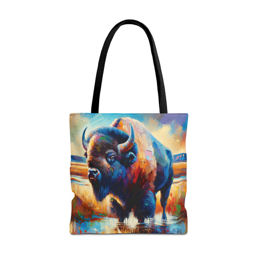 Lone Bison After Rain - Tote Bag