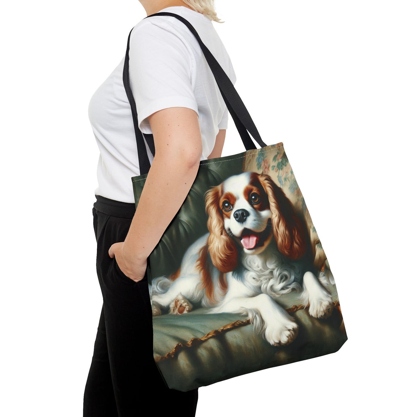 Cavalier King Charles Spaniel on Sofa - Tote Bag