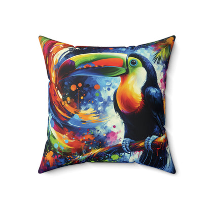 Colorful Toucan - Square Pillow