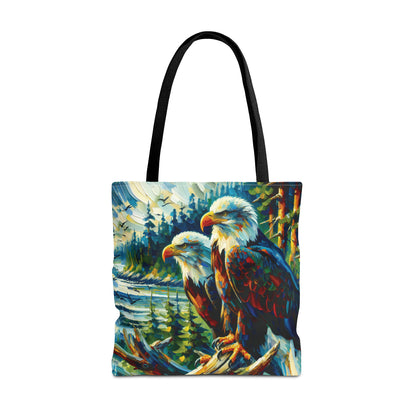 Eagle Pair Near Shore - Tote Bag