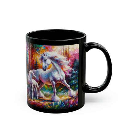 Unicorn Dad Meets His Daughter - Black Mugs (11oz, 15oz)