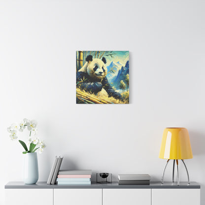 Canvas Wall Art - Giant Panda in Bamboo Forest, Contemporary Impressionist Style Print