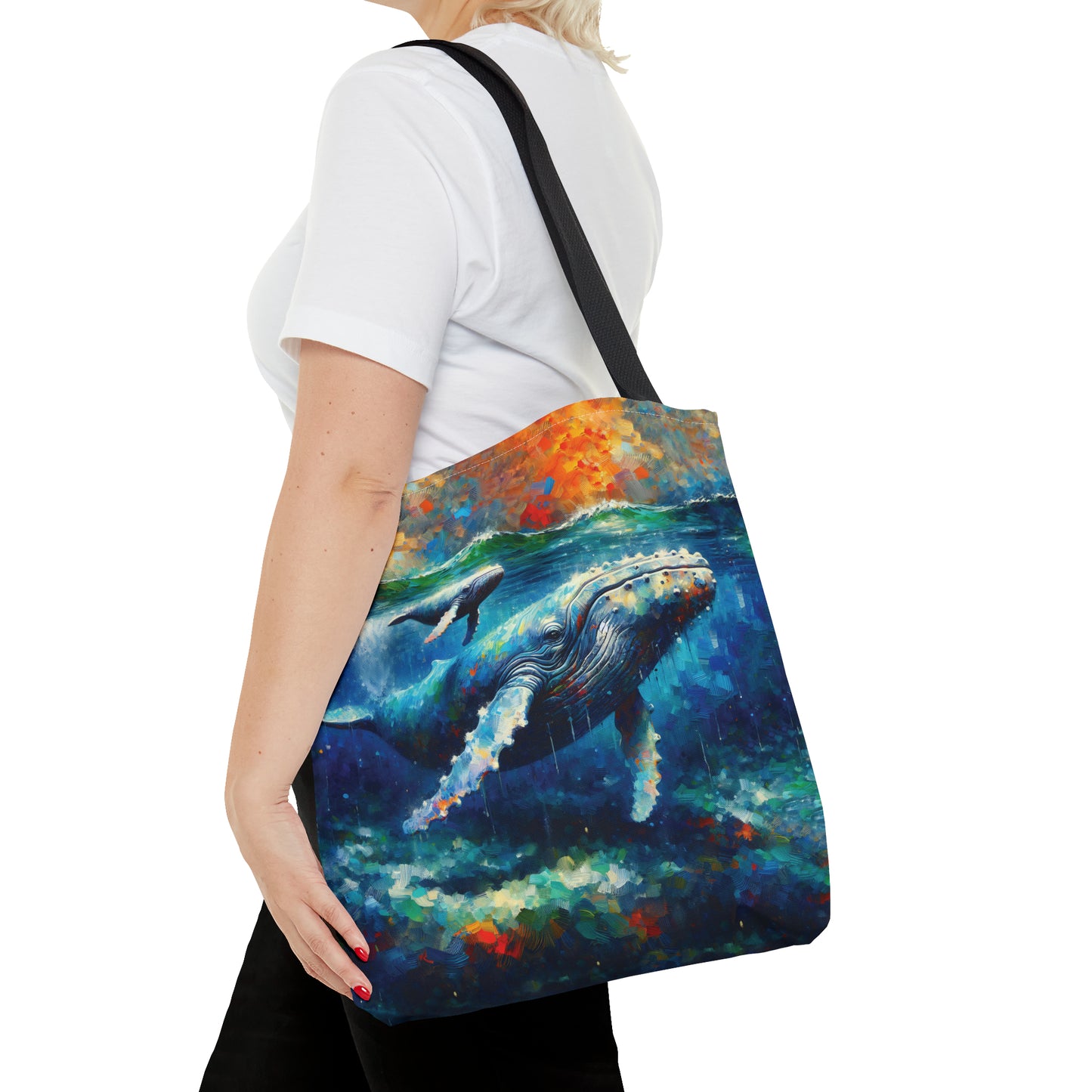 Humpback Whale and Calf - Tote Bag