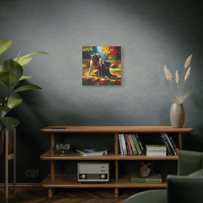 Pug Buddies Expressionist Canvas Art Print