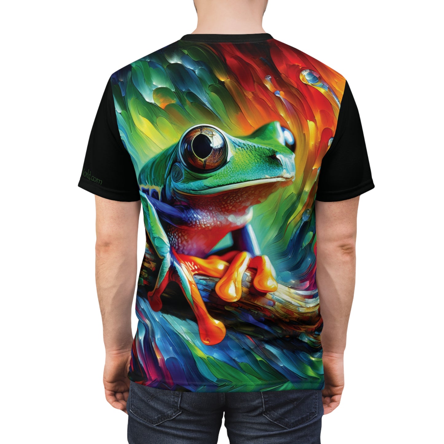 Treefrog Swirl Art Tee | Colorful Unisex Cut & Sew T-Shirt, Wildlife Apparel, Unique Graphic Tee