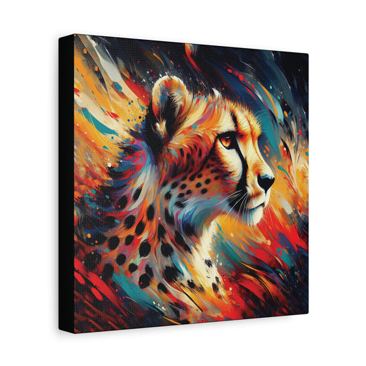 Colorful abstract painting of a cheetah