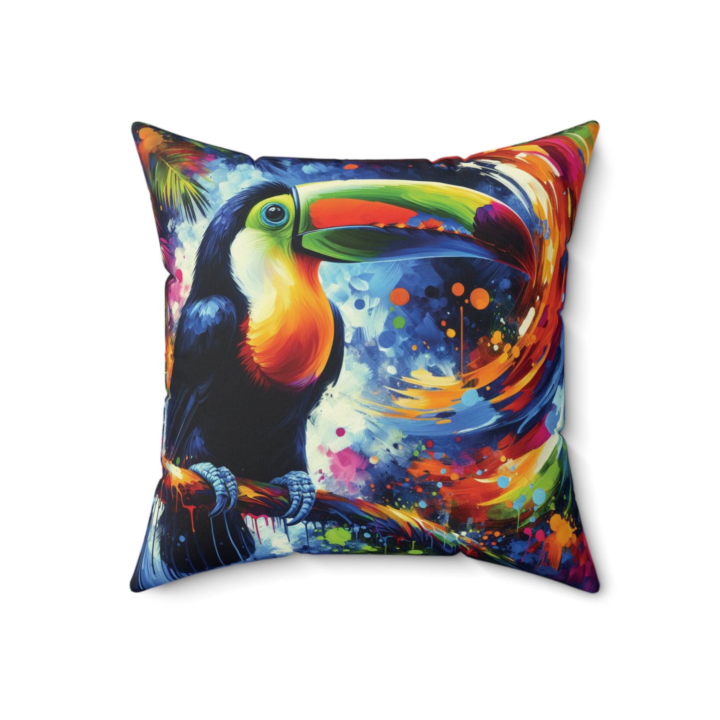Colorful Toucan - Square Pillow