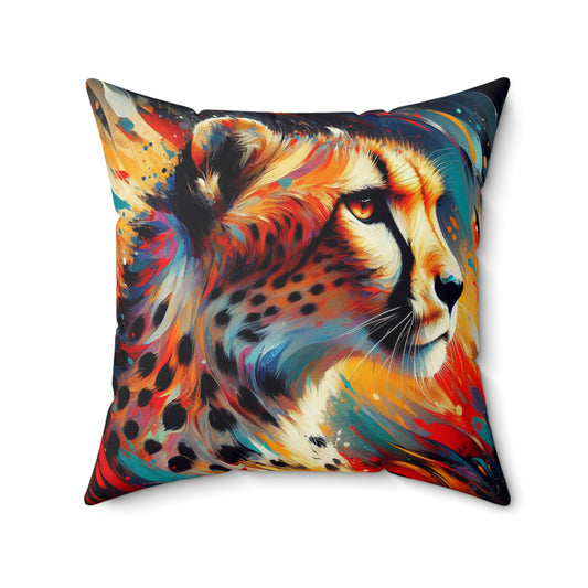 Cheetah Portrait - Square Pillow