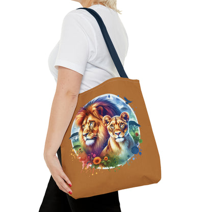 Lion and Lioness Watercolor - Tote Bag
