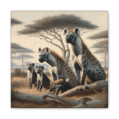 Hyena Family Canvas Art Print
