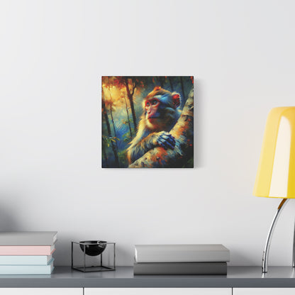 Monkey Wall Art - Rhesus Macaque Expressionist Canvas Art Print