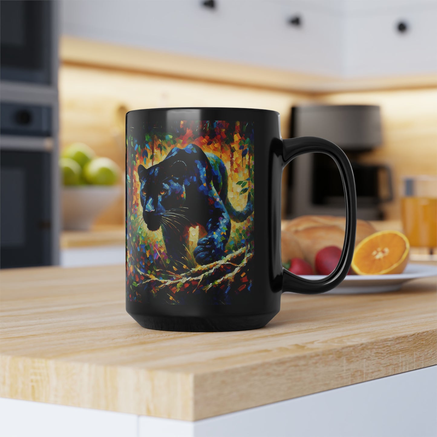 Black Panther Stalking - Black Mugs (11oz, 15oz)