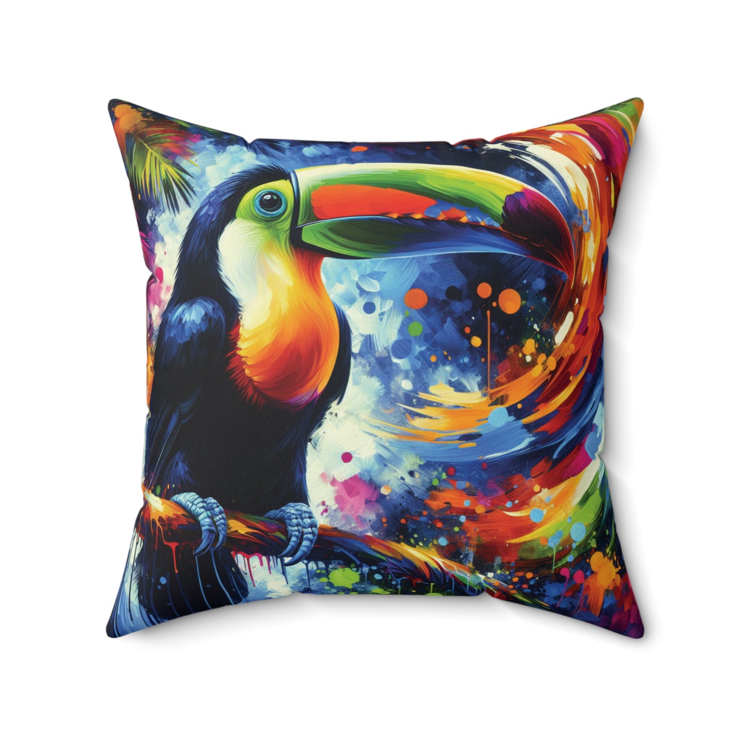 Colorful Toucan - Square Pillow