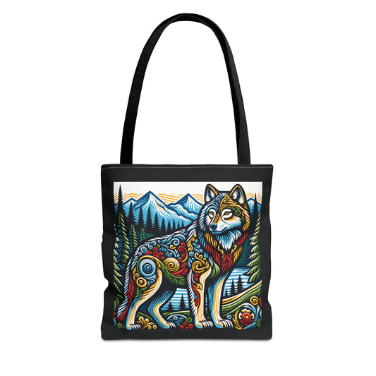 Folk Art Wolf - Tote Bag