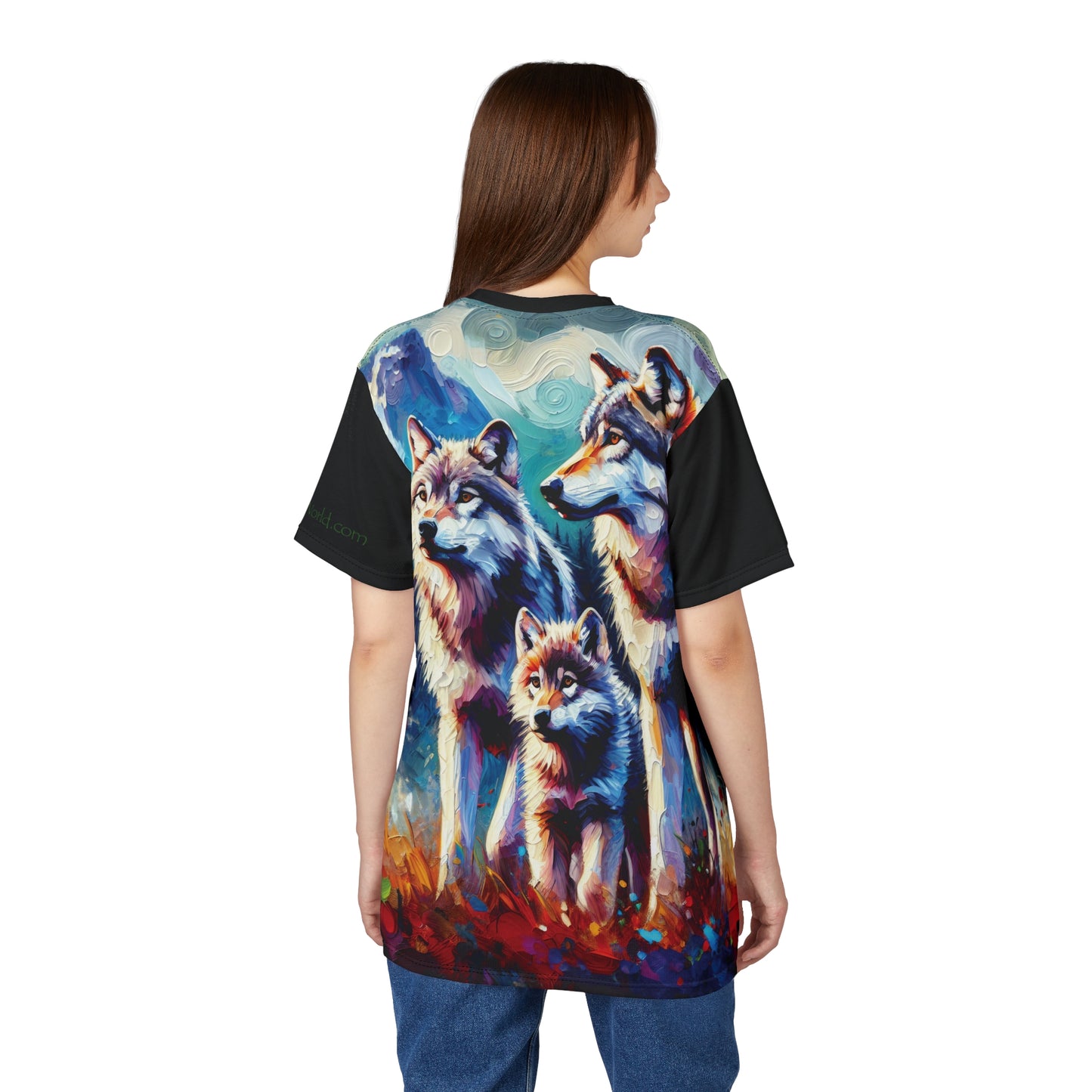 Gray Wolf Family Unisex Cut & Sew All Over Print Tee