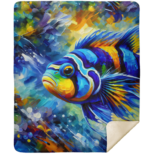 Mandarin Dragonet Fish Premium Sherpa Blankets