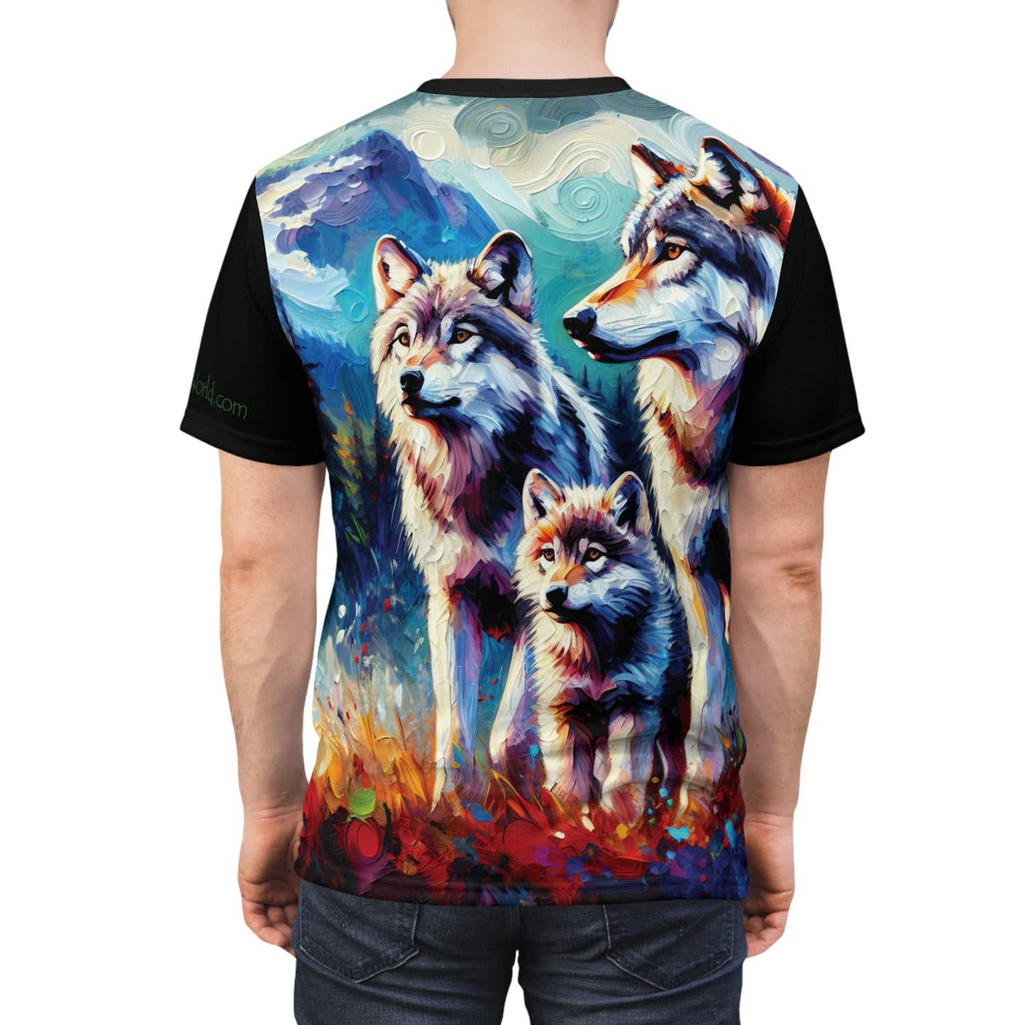 Gray Wolf Family Unisex Cut & Sew All Over Print Tee