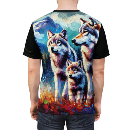 Gray Wolf Family Unisex Cut & Sew All Over Print Tee