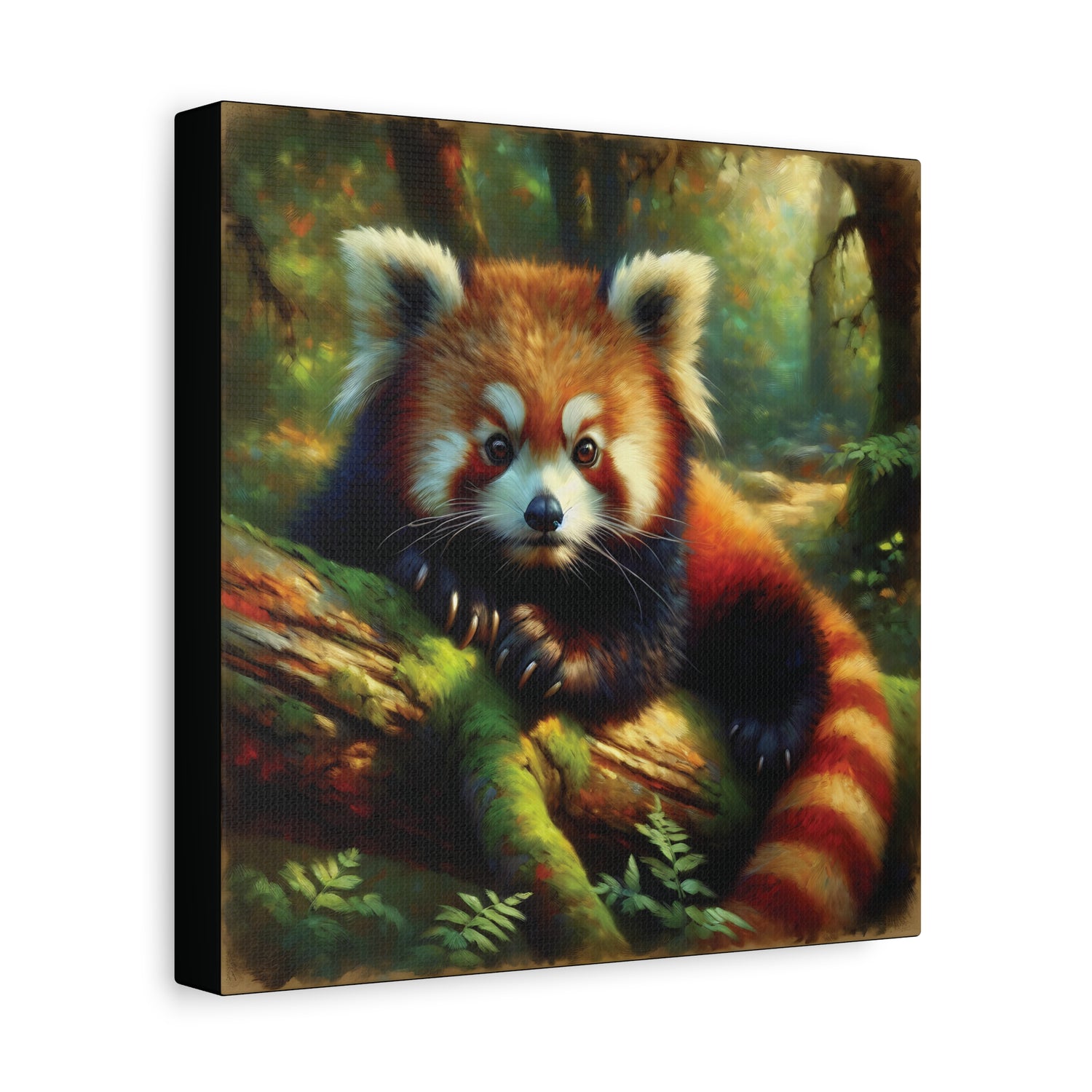 Canvas print of a red panda in a forest setting