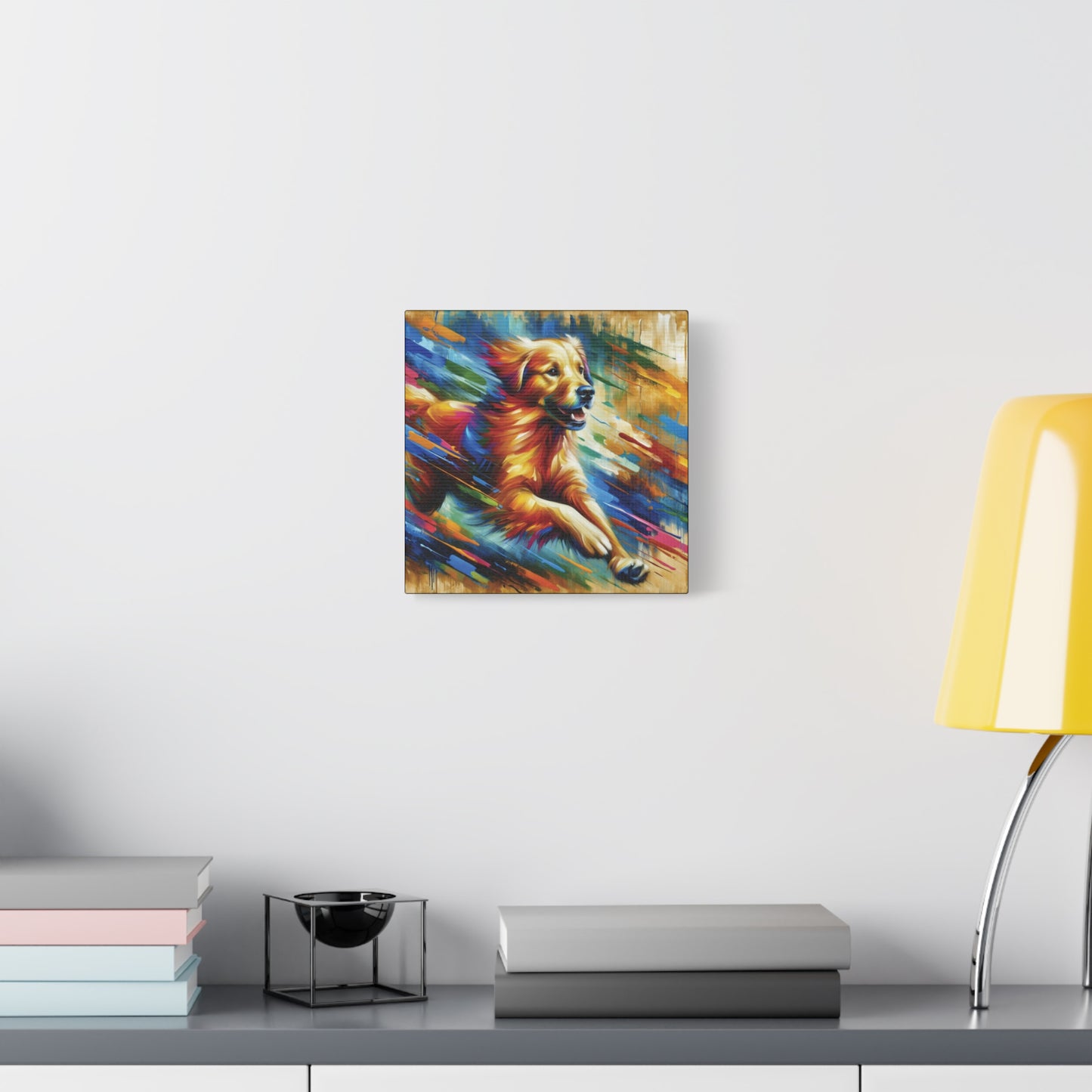 Golden Retriever Greeting Expressionist Canvas Art Print