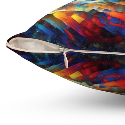 River Otters at Sunset - Spun Polyester Pillow