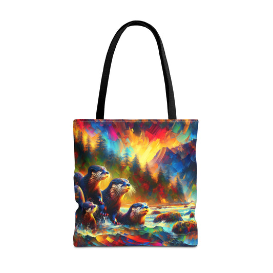 River Otters at Sunset - Tote Bag
