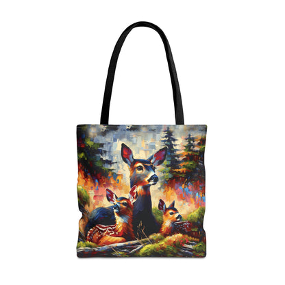 Black Tail Doe with Fawns - Tote Bag