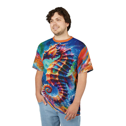 Expressionist Seahorse Unisex Cut & Sew All Over Print Tee