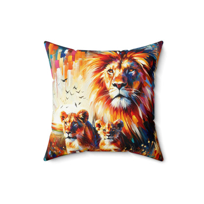 Lion Family - Square Pillow