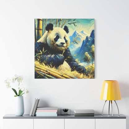 Canvas Wall Art - Giant Panda in Bamboo Forest, Contemporary Impressionist Style Print