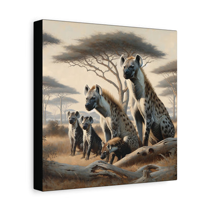 Hyena Family Canvas Art Print