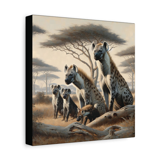 Hyena Family Canvas Art Print