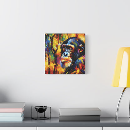 Curious Bonobo Expressionist Canvas Art Print