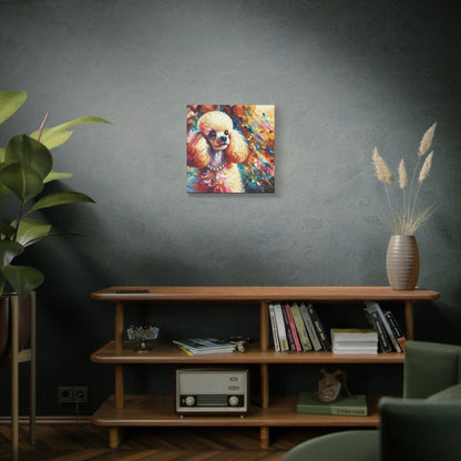 Cream Poodle with Pearls Expressionist Canvas Art Print